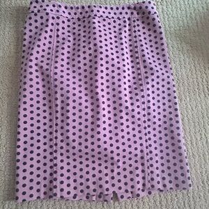 LOFT Purple Polka Dot Pencil Skirt